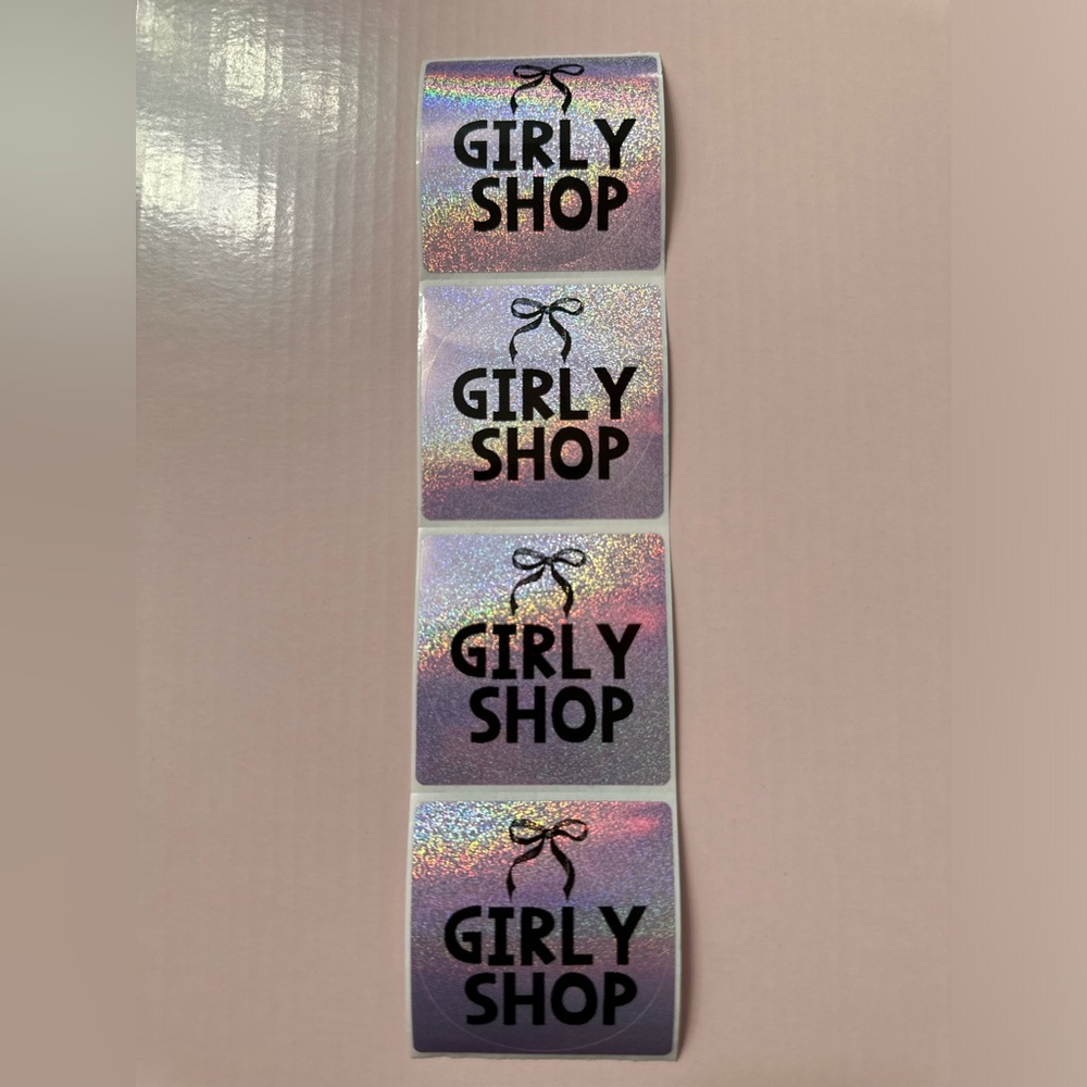 50 ct. Custom 2” Round Pretty In Pink Holographic Round Stickers